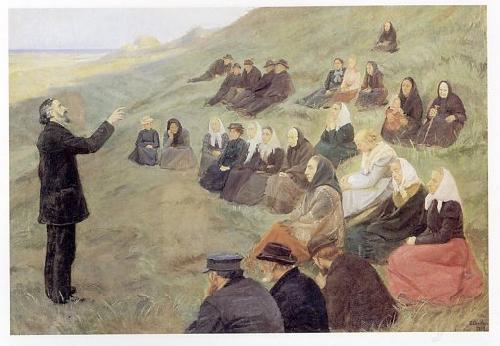 Anna Ancher Mission Meeting at Fyrbakken in Skagen Norge oil painting art